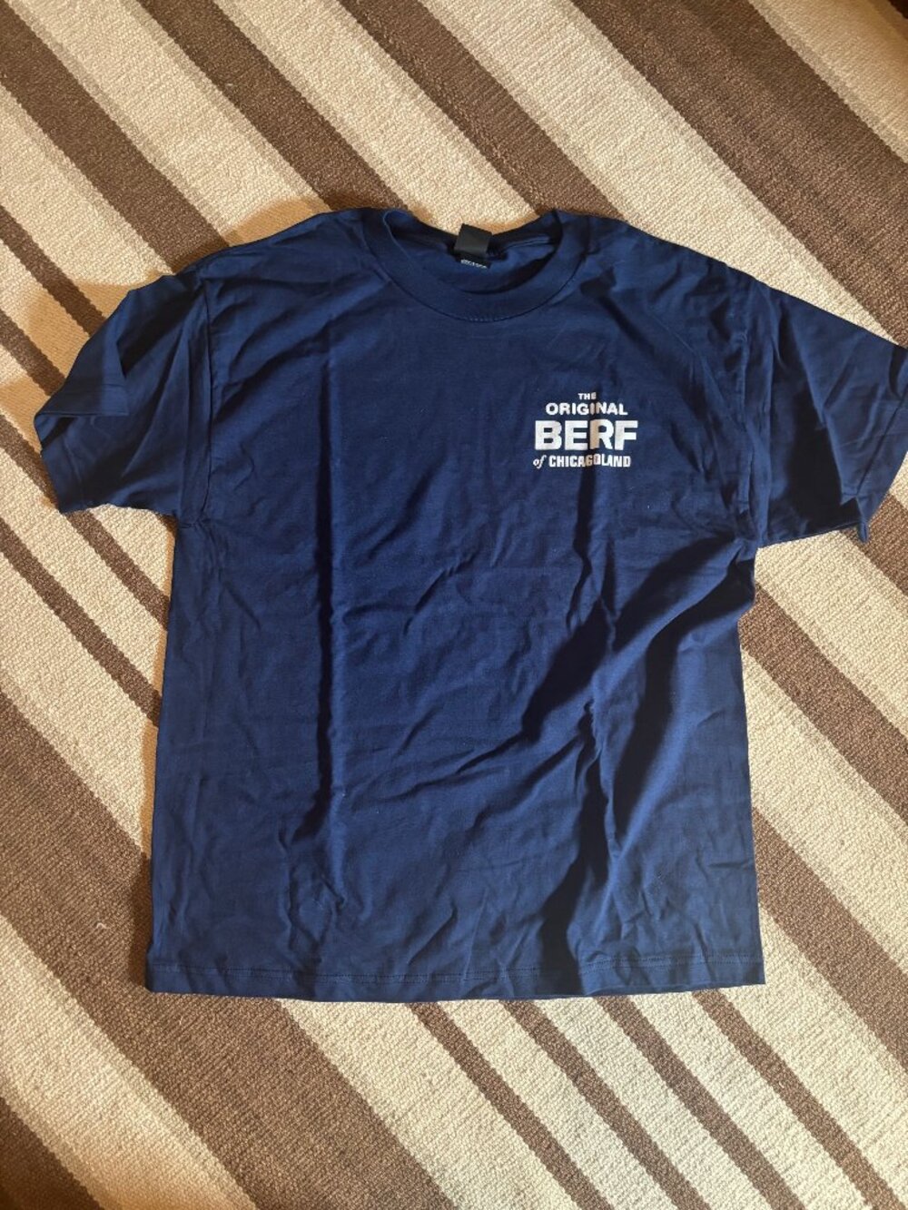 Official The Bear The Original Berf of Chicagoland Large Blue Tee